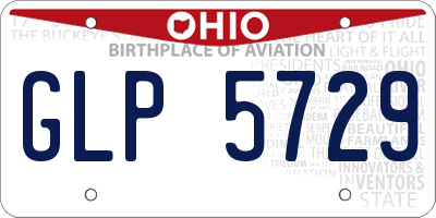 OH license plate GLP5729