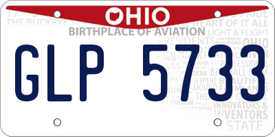 OH license plate GLP5733