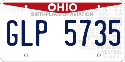 OH license plate GLP5735