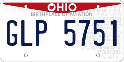 OH license plate GLP5751