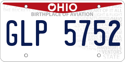 OH license plate GLP5752