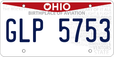 OH license plate GLP5753