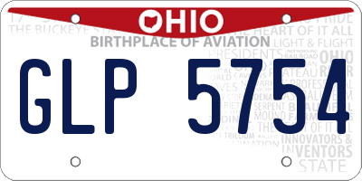 OH license plate GLP5754