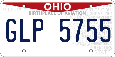 OH license plate GLP5755