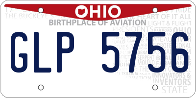 OH license plate GLP5756