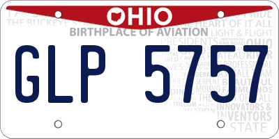OH license plate GLP5757