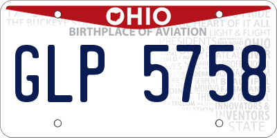 OH license plate GLP5758