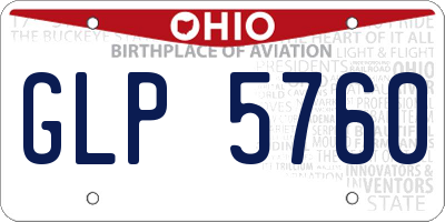 OH license plate GLP5760