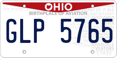 OH license plate GLP5765