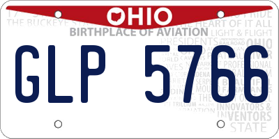 OH license plate GLP5766