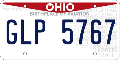 OH license plate GLP5767