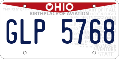 OH license plate GLP5768