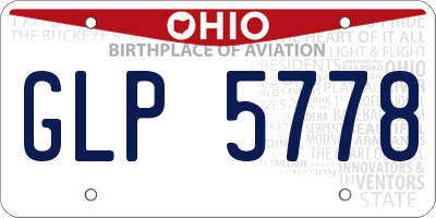 OH license plate GLP5778