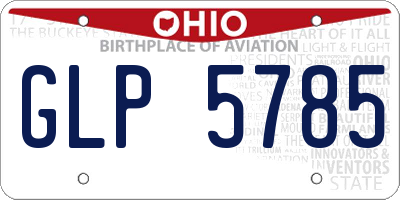 OH license plate GLP5785
