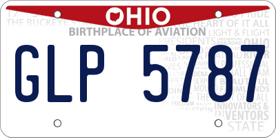 OH license plate GLP5787