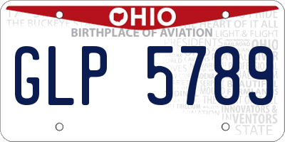 OH license plate GLP5789