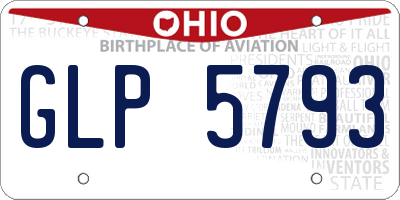 OH license plate GLP5793