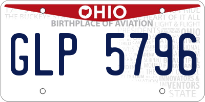OH license plate GLP5796