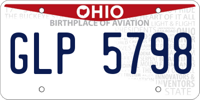 OH license plate GLP5798