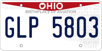 OH license plate GLP5803
