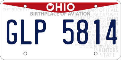 OH license plate GLP5814