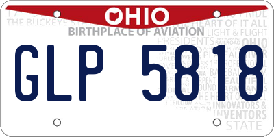 OH license plate GLP5818