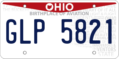 OH license plate GLP5821