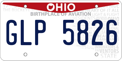 OH license plate GLP5826