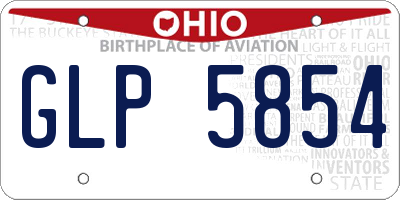 OH license plate GLP5854