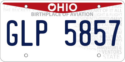 OH license plate GLP5857