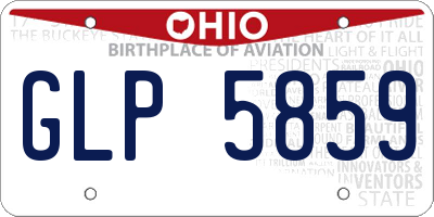 OH license plate GLP5859
