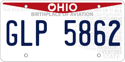 OH license plate GLP5862
