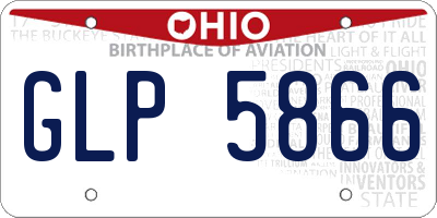 OH license plate GLP5866