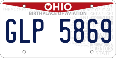 OH license plate GLP5869