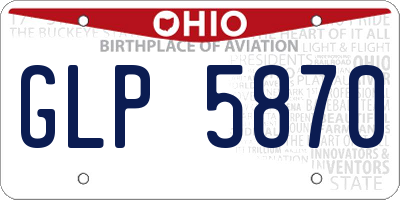 OH license plate GLP5870