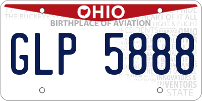 OH license plate GLP5888