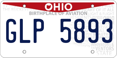 OH license plate GLP5893