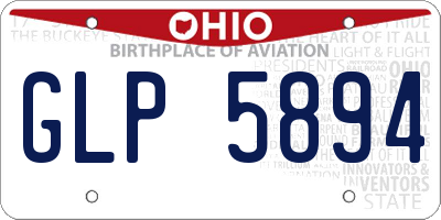 OH license plate GLP5894
