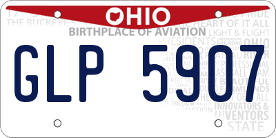 OH license plate GLP5907