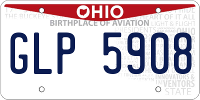 OH license plate GLP5908