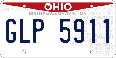 OH license plate GLP5911