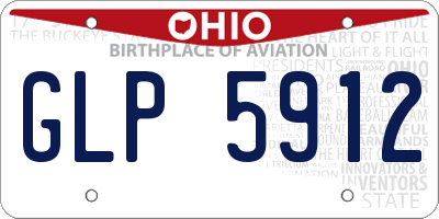 OH license plate GLP5912