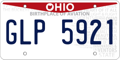 OH license plate GLP5921