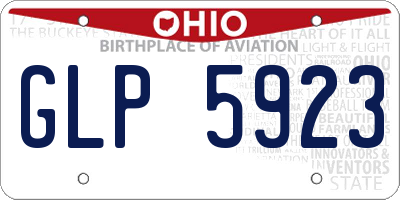 OH license plate GLP5923