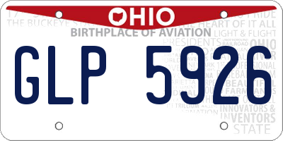 OH license plate GLP5926