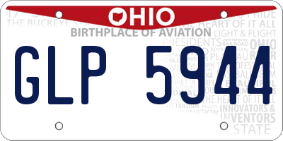 OH license plate GLP5944