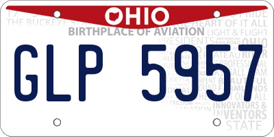 OH license plate GLP5957
