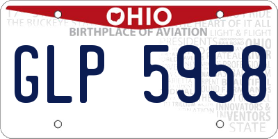 OH license plate GLP5958