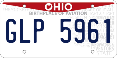 OH license plate GLP5961