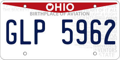 OH license plate GLP5962